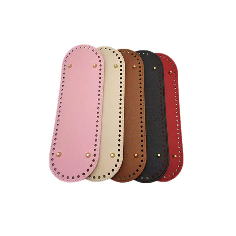 30X10Cm Leather Bag Bottoms Diy Handmade Oval Long Bottom Bag Accessories For Knitting Bags Handbag