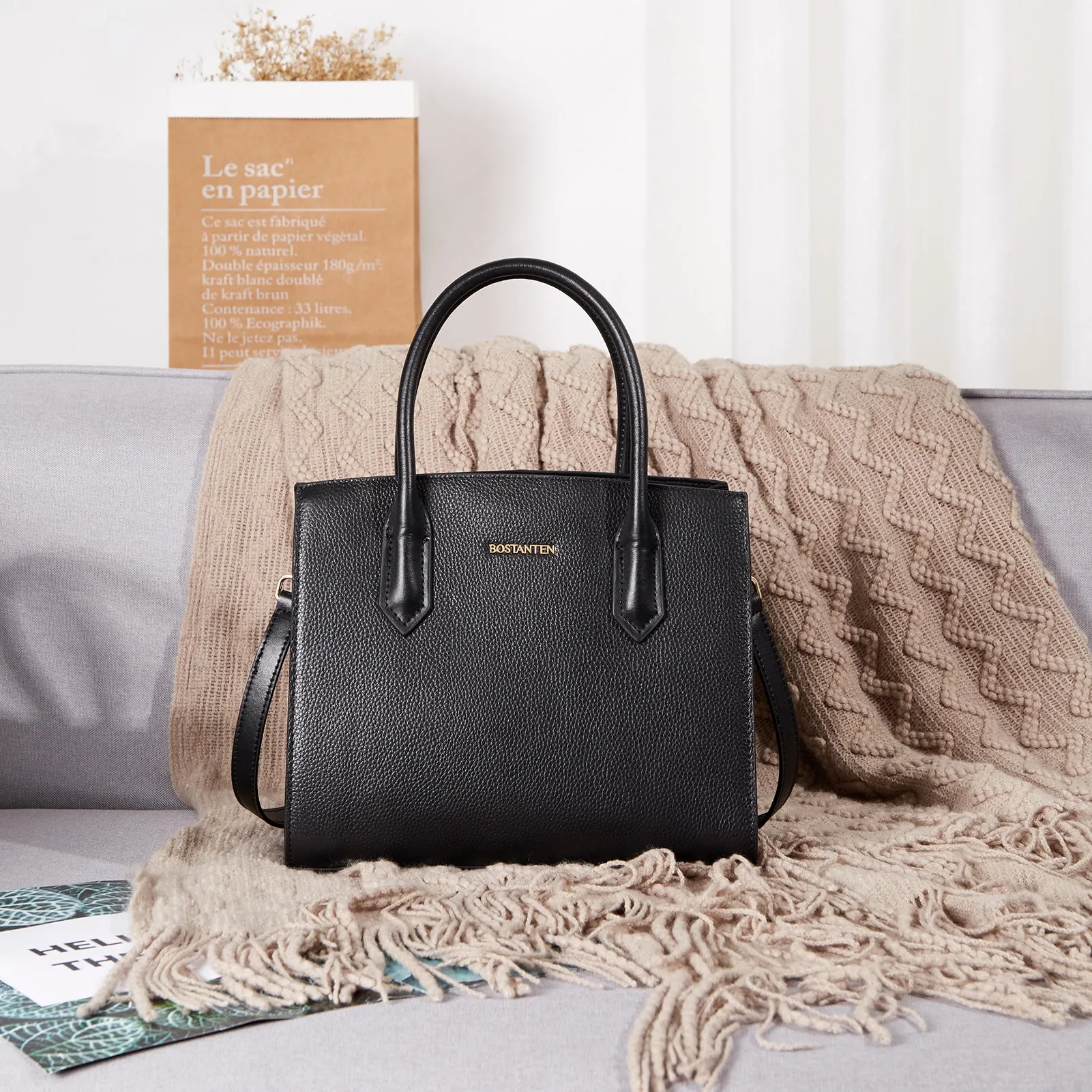 Machk Genuine Leather Tote Bag  — Handle Shoulder