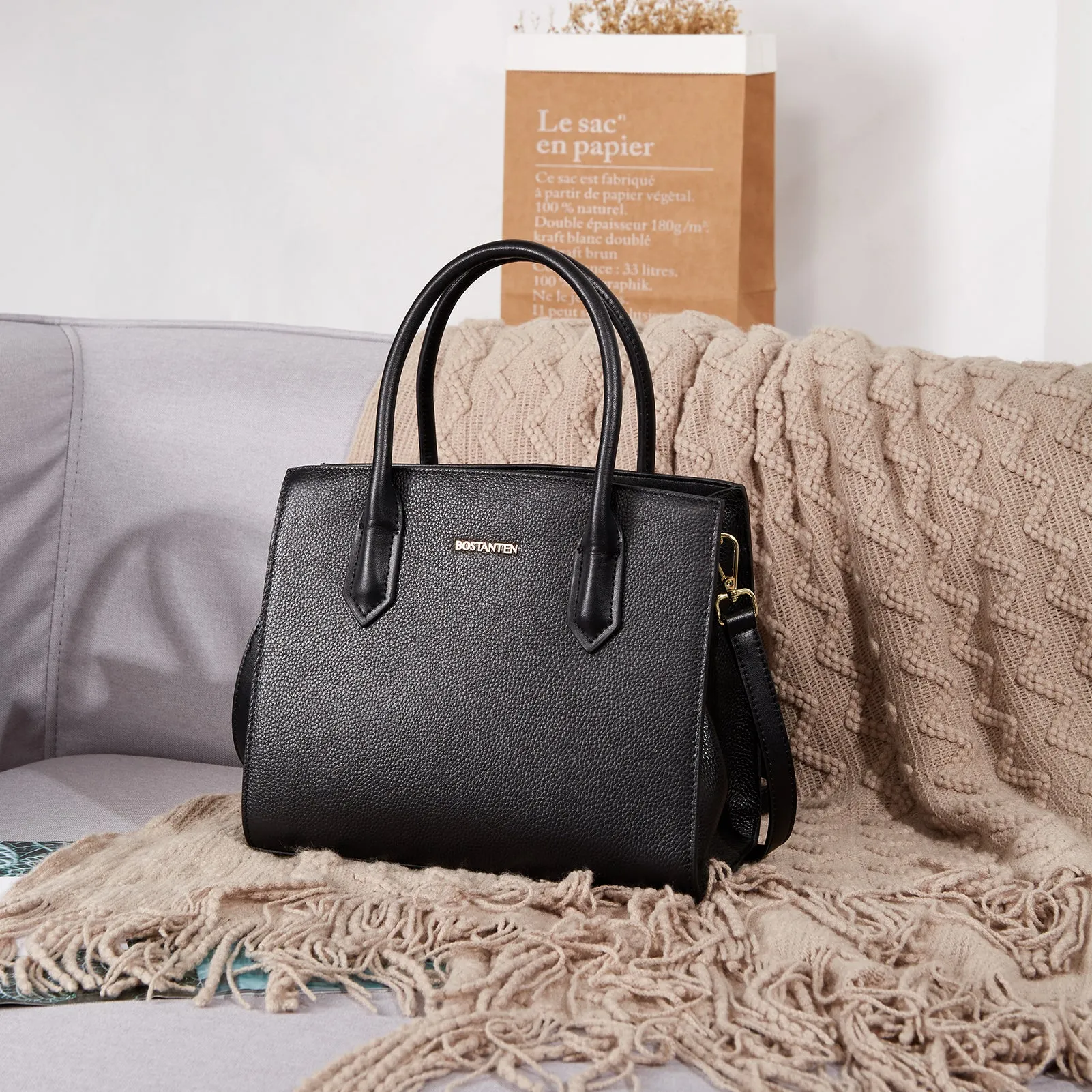 Machk Genuine Leather Tote Bag  — Handle Shoulder