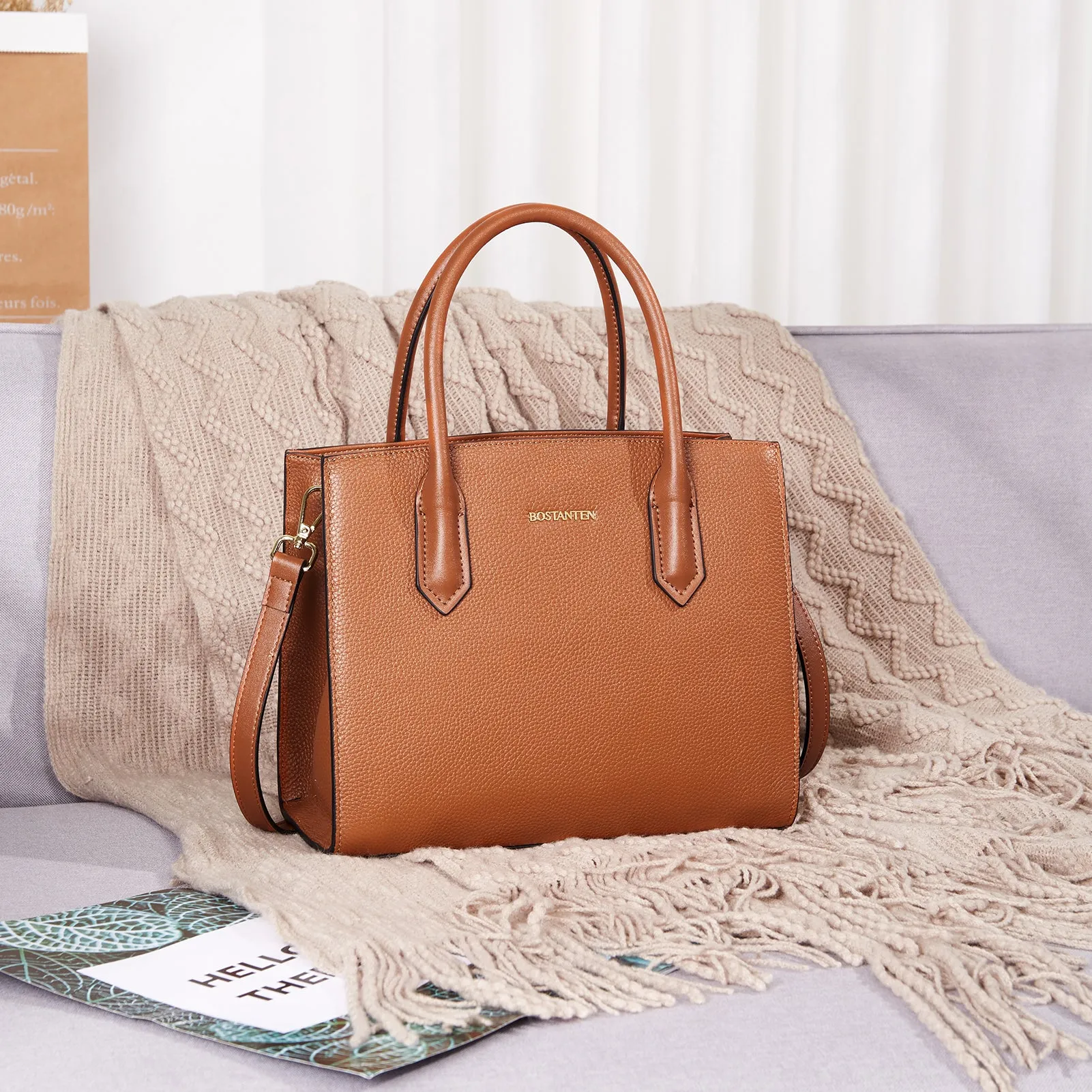 Machk Genuine Leather Tote Bag  — Handle Shoulder